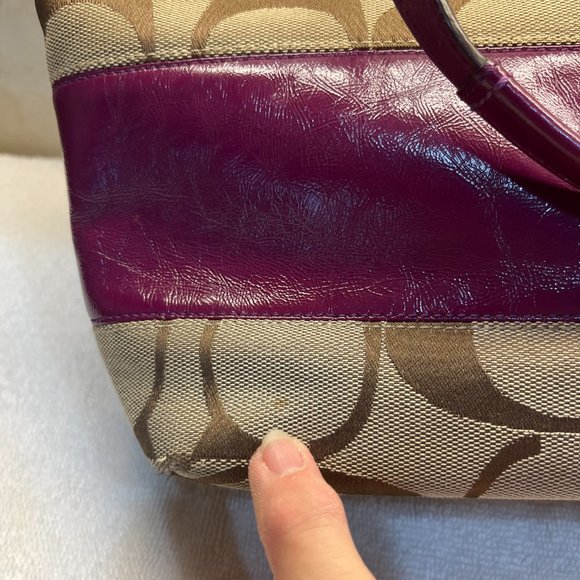 Coach Chelsea Purse tote bag zipper top No D0868-1242 Orchid color inside EUC - Picture 10 of 12